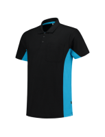 Tricorp 202002 Poloshirt Bicolor Borstzak Black-Turquoise (SALE)