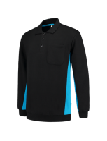 TRICORP Polosweater Bicolor Borstzak BLACKTURQUOISE XL (SALE)