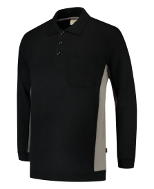 Tricorp 302001 Polosweater Bicolor Borstzak - Black-Grey