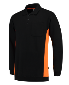 Tricorp 302001 Polosweater Bicolor Borstzak - Black-Orange