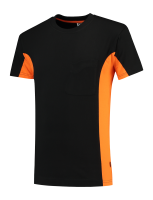 Tricorp 102002 T-Shirt Bicolor Borstzak - Black-Orange