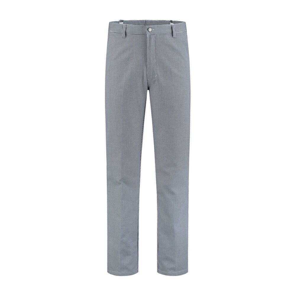 Bakkersbroek polyester/katoen wit/blauw maat 66