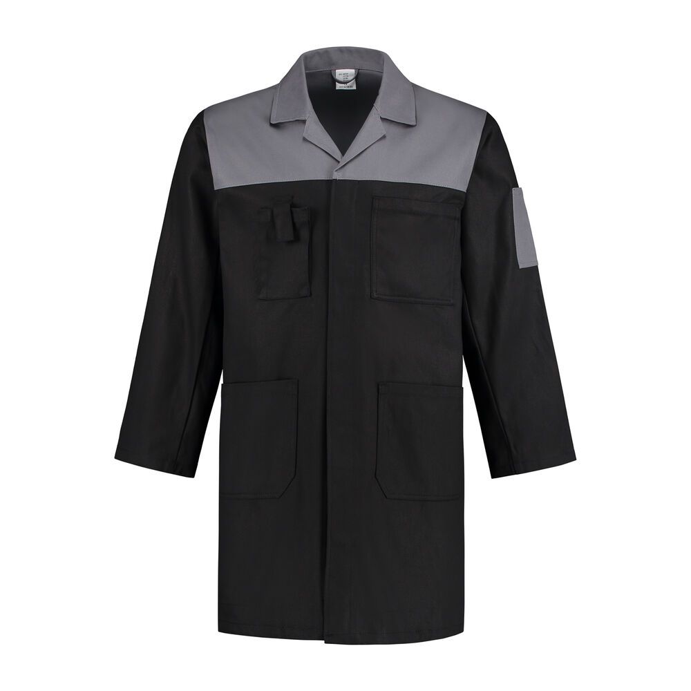 Stofjas 2-kleurig 100% katoen zwart/grijs maat 152