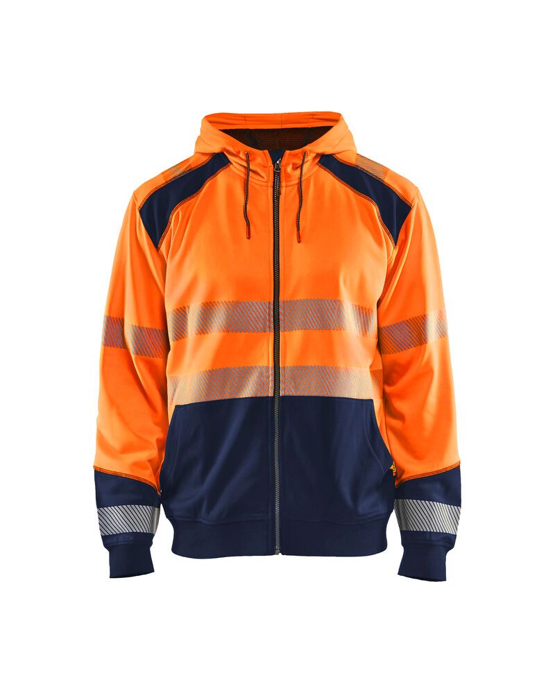 high vis oranje/marineblauw