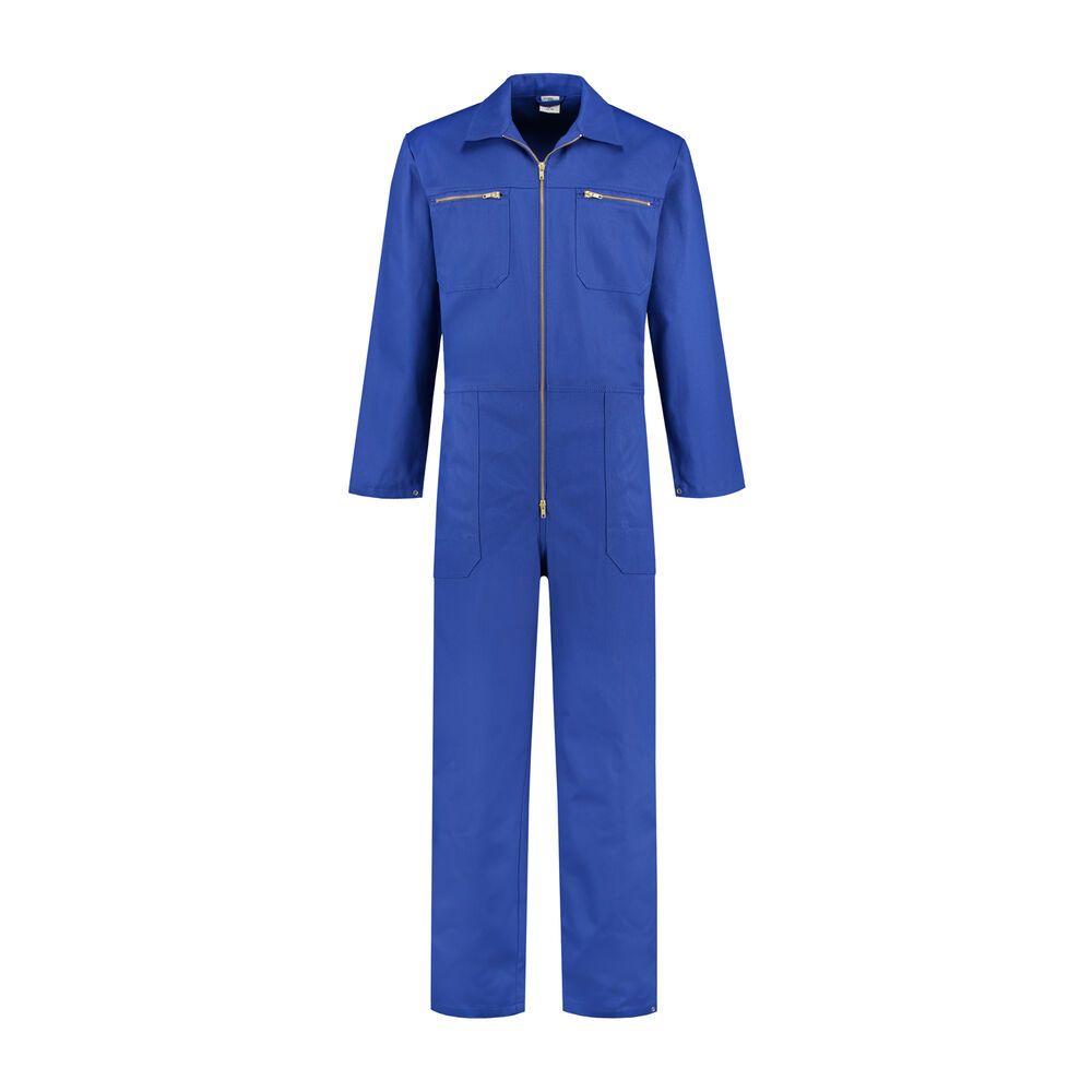 Overall 100% katoen met rits korenblauw maat 66