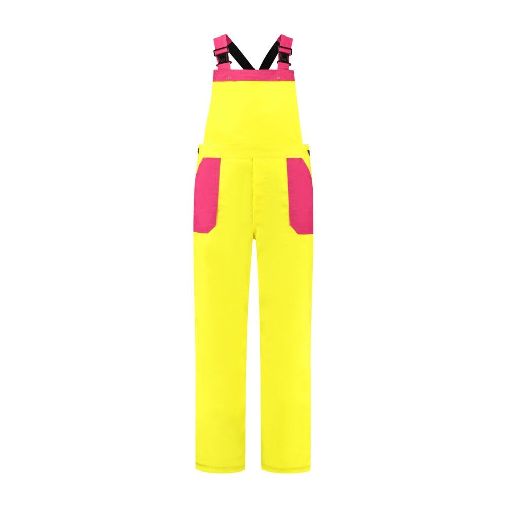 Tuinbroek polyester/katoen geel-zwart maat 58