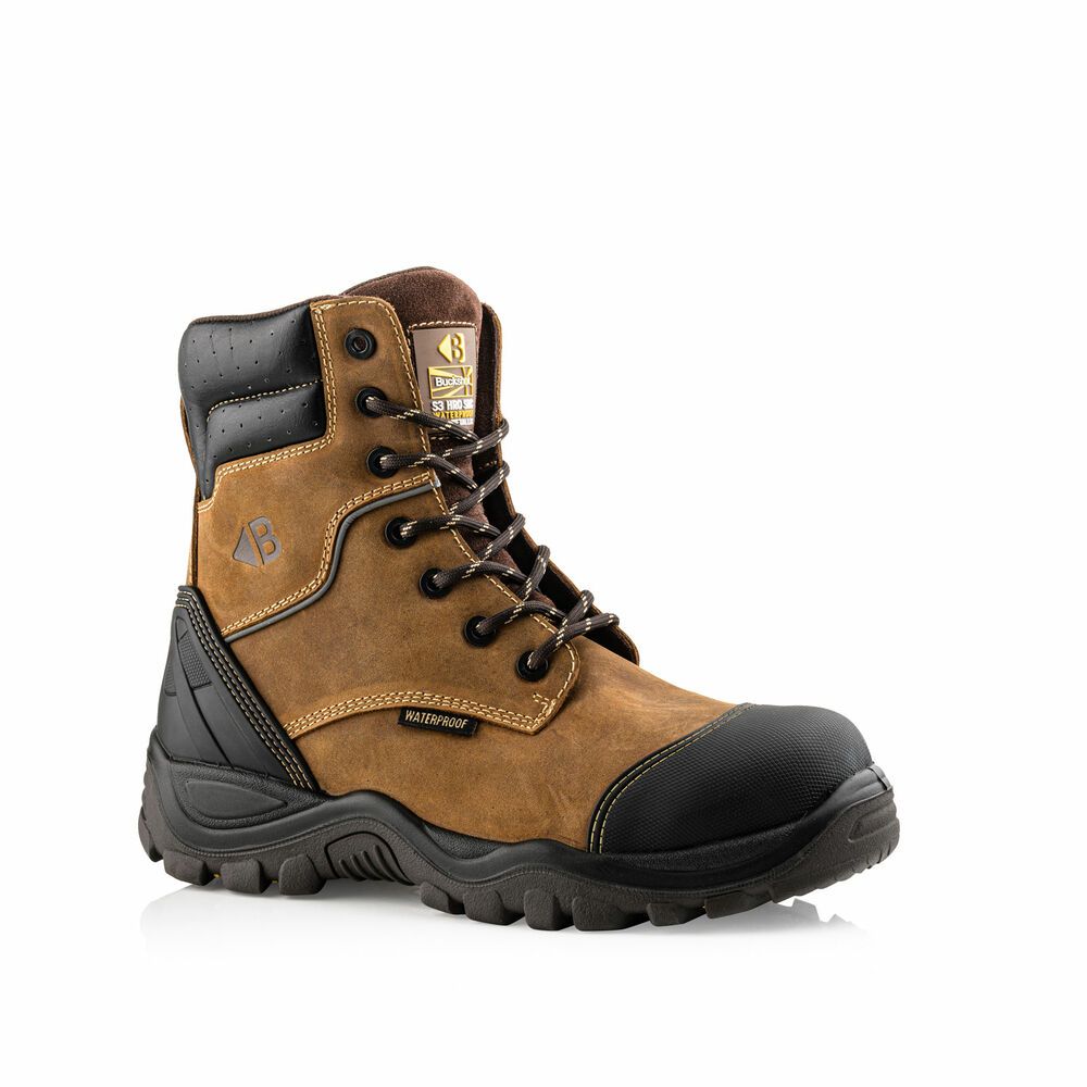 BUCKBOOTZ BUCKSHOT HOOG/RITS BRUIN S3 Werkschoen BSH008