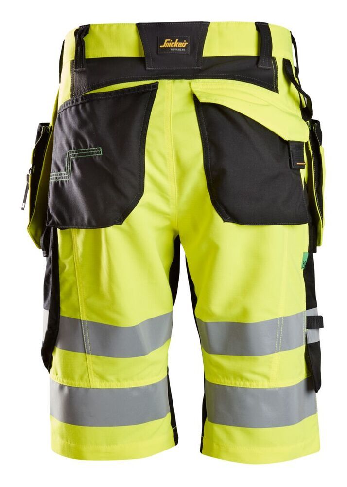 Snickers FlexiWork, High-Vis Korte Broek+ met Holsterzakken Klasse 1 6933