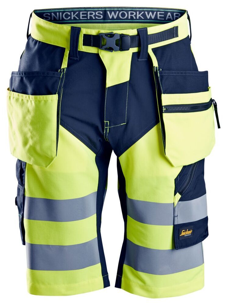 Snickers FlexiWork, High-Vis Korte Broek+ met holsterzakken Klasse 1 6933