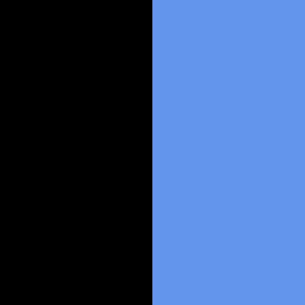zwart/korenblauw