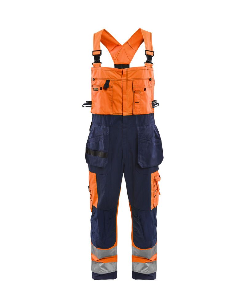 high vis oranje/marineblauw