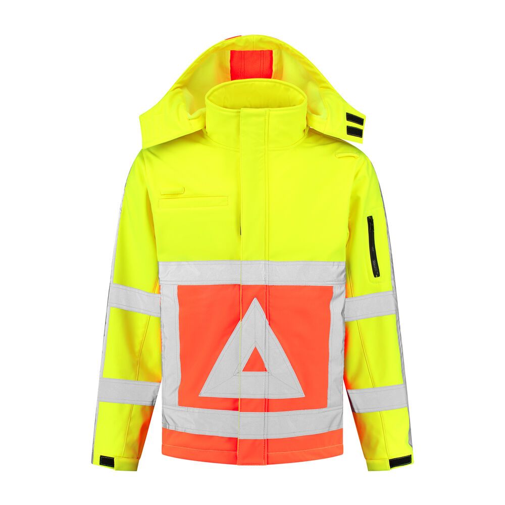 Verkeersregelaarsjas softshell 100% polyester geel-oranje M