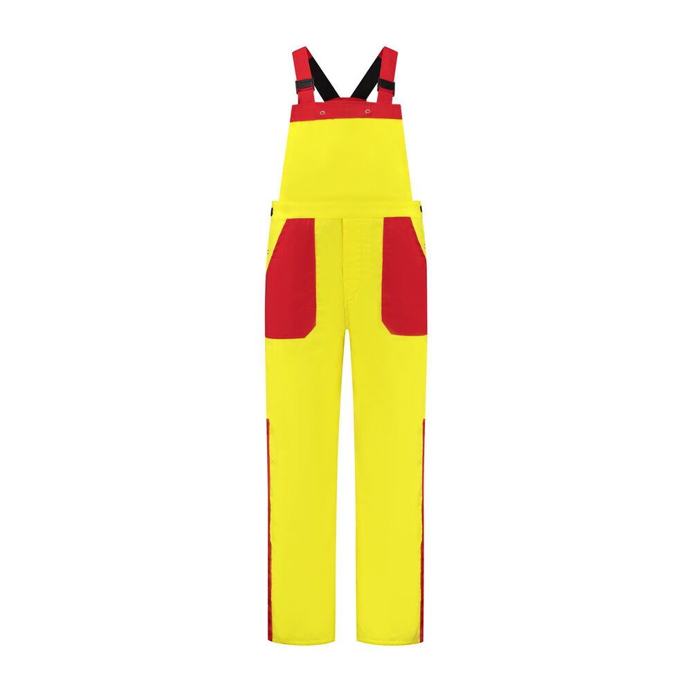 Tuinbroek polyester/katoen geel-rood maat 44