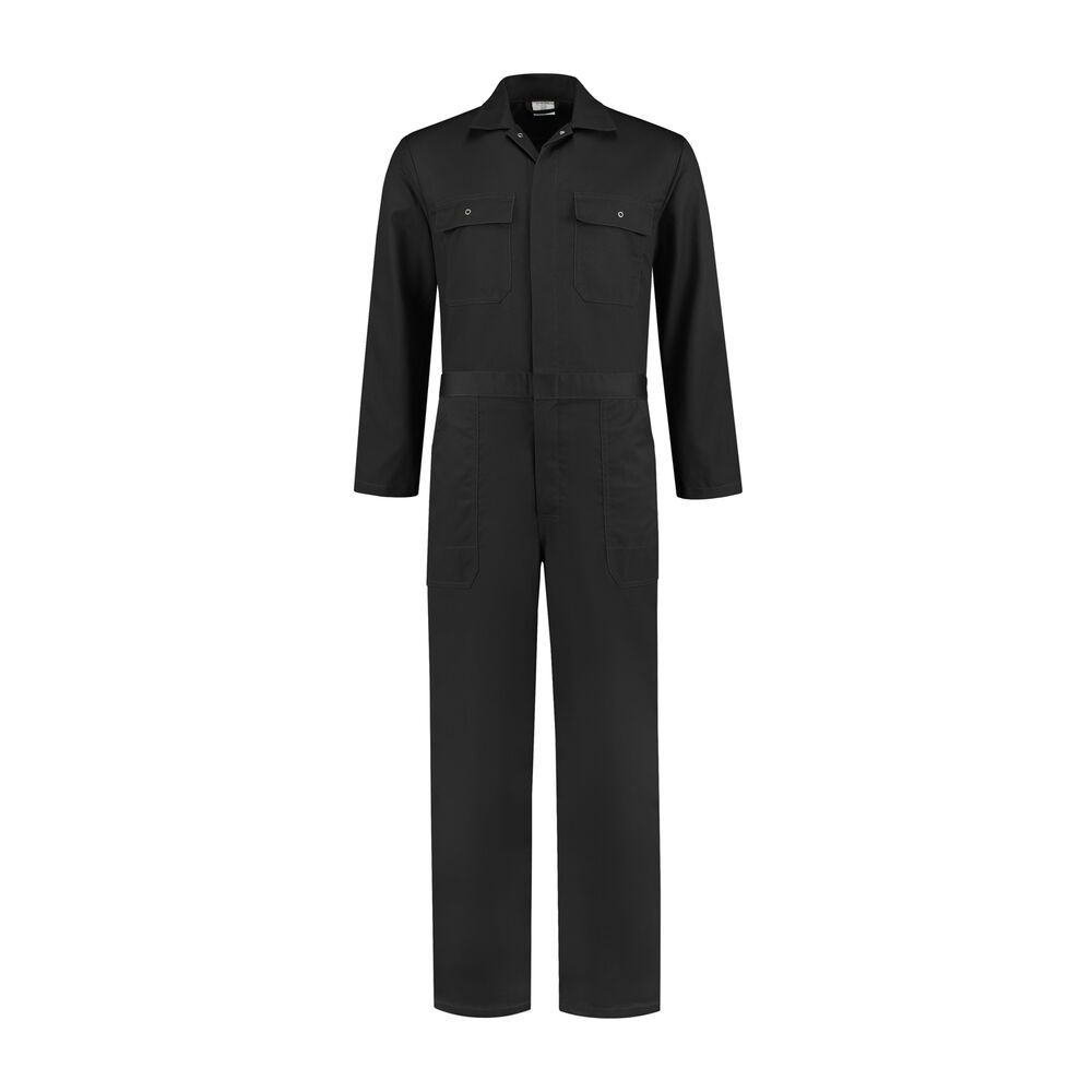Kinderoverall polyester/katoen zwart maat 164