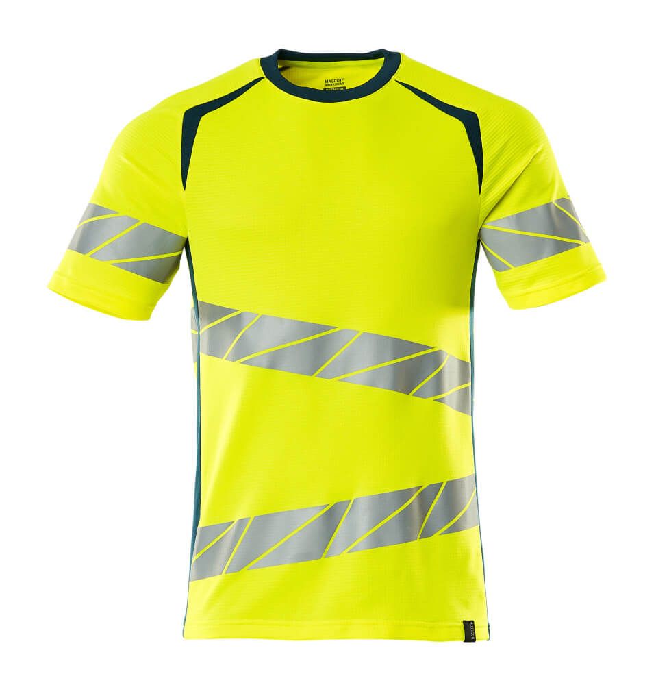 hi-vis geel/donkerpetrol