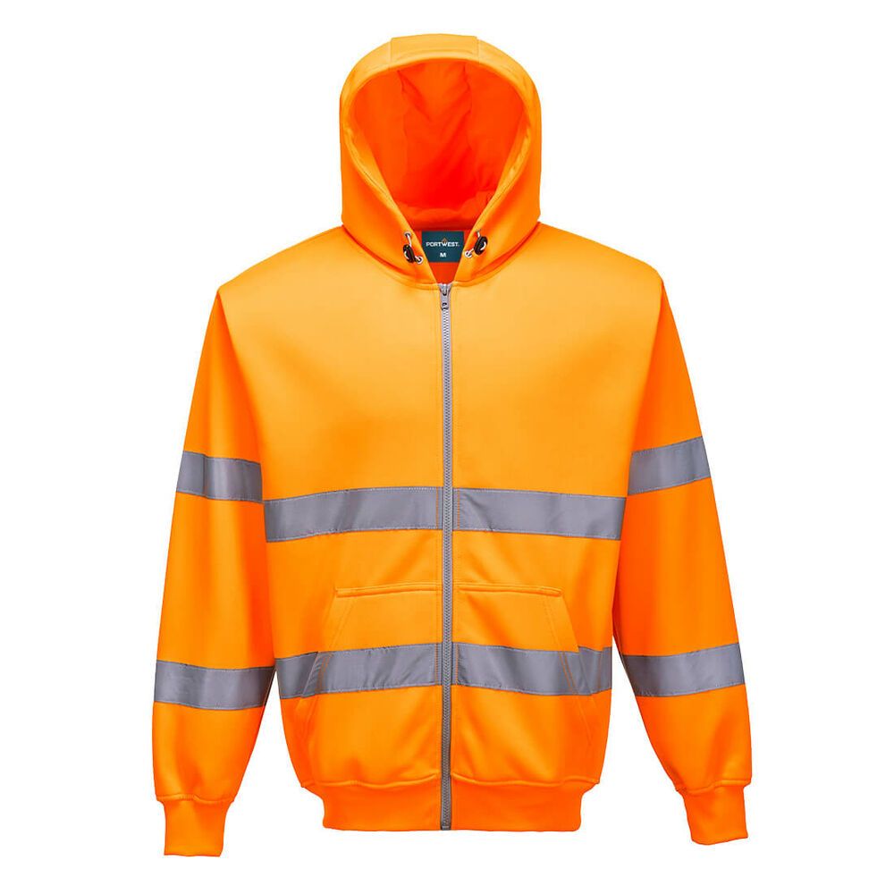 Hi-Vis Zipsweater met capuchon en rits