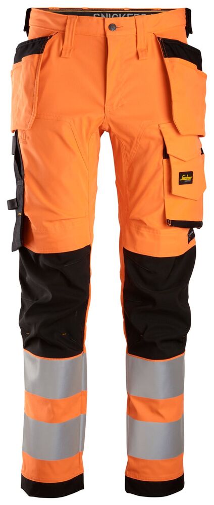 Snickers Allround, High-Vis Stretch Werkbroek met holsterzakken KL2 6243