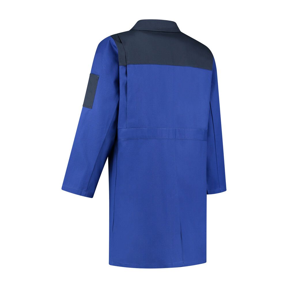 Stofjas 2-kleurig 100% katoen korenblauw/navy maat L