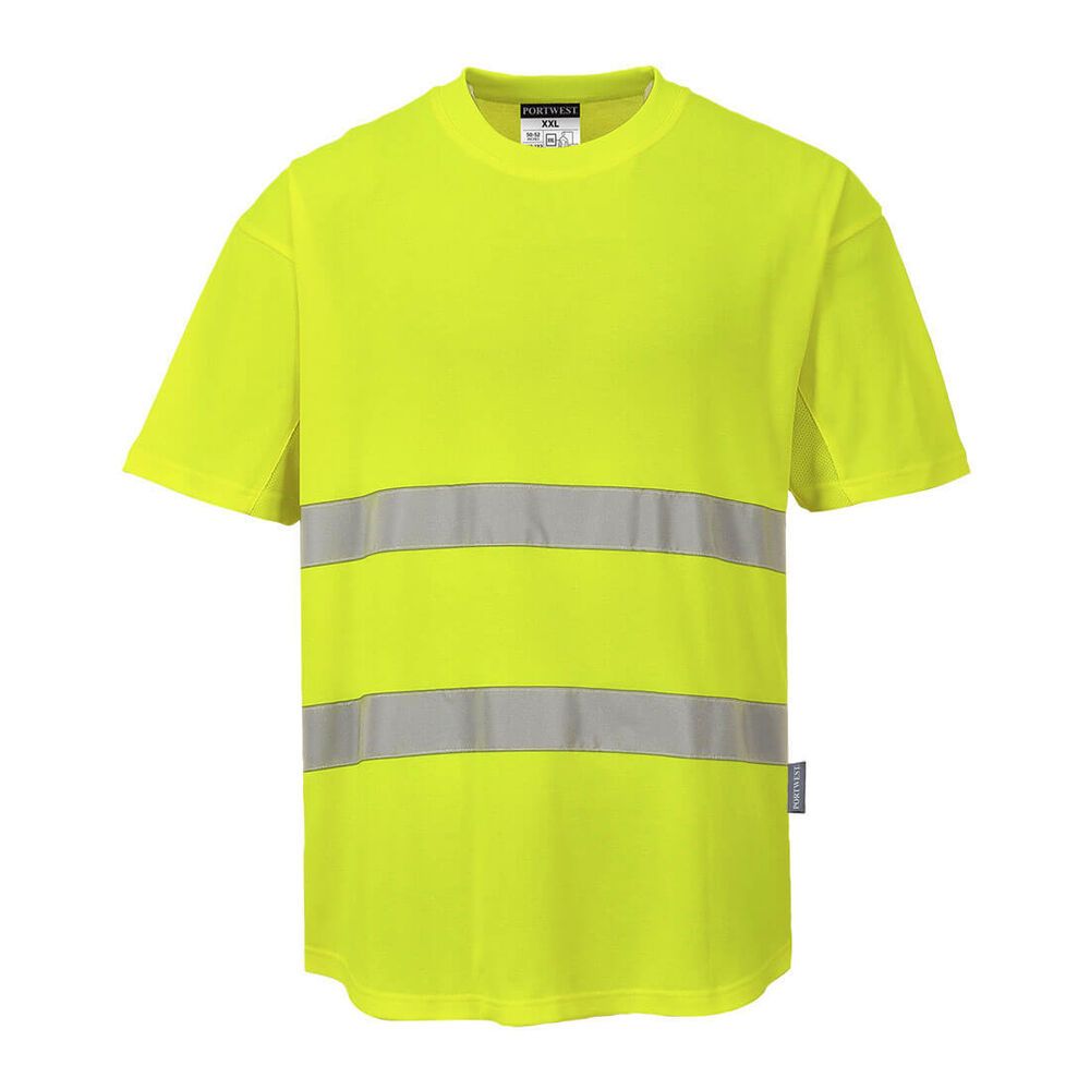 Hi-Vis Katoen Comfort Mesh Insert T-shirt S/S