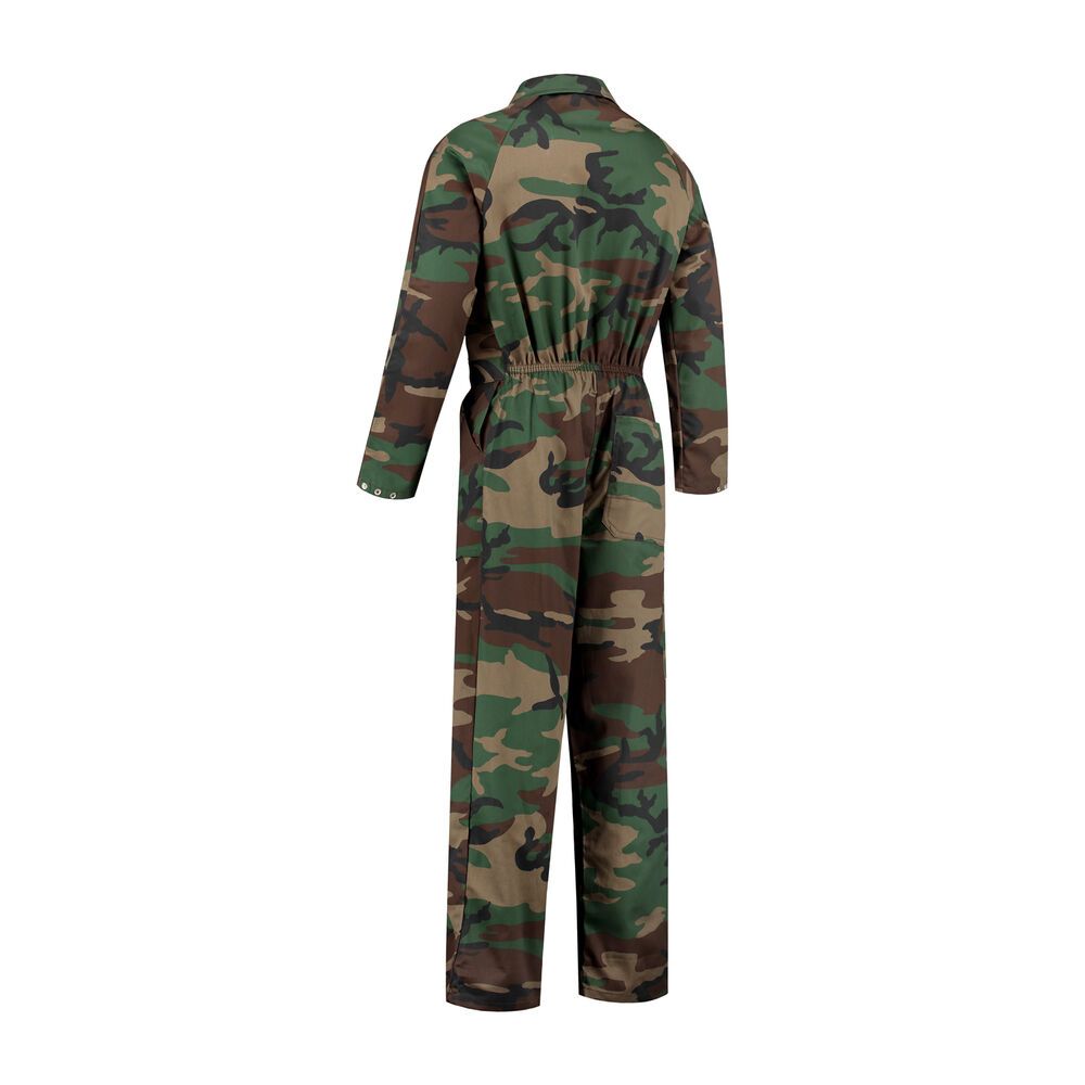 Overall polyester/katoen camouflage bruin/groen/zwart