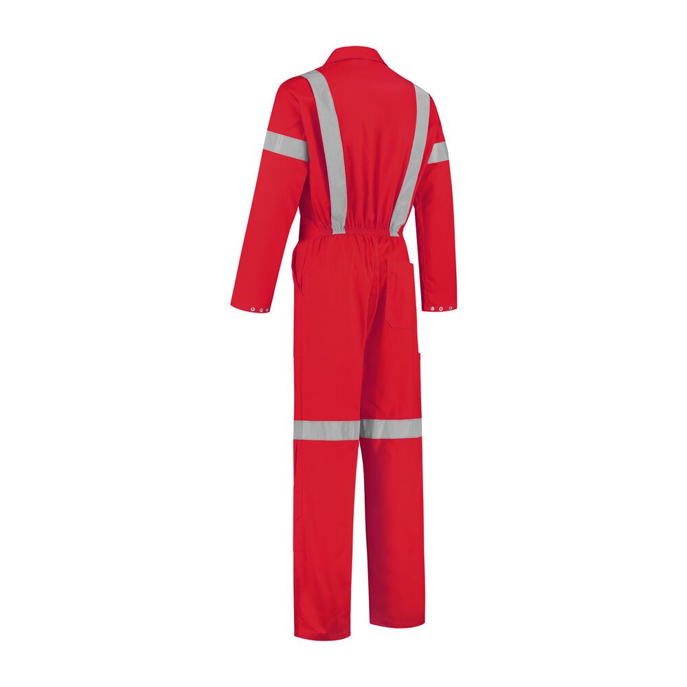 Hoge zichtbaarheidsoverall 100% katoen rood maat 58