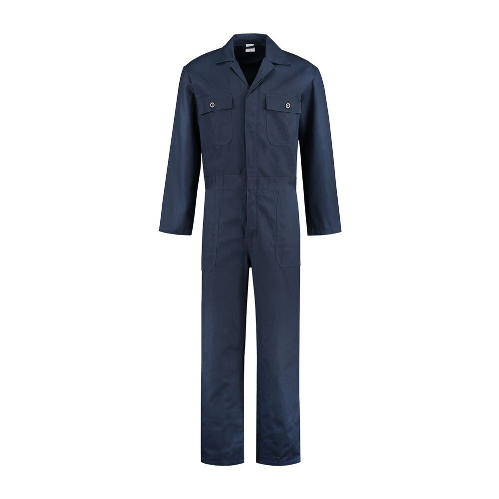 Overall 100% katoen knoopsluiting navy maat 52