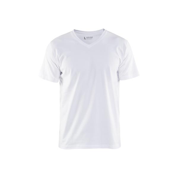 Blaklader T‑Shirt V‑Neck 3360 – Wit – Maat XXXL