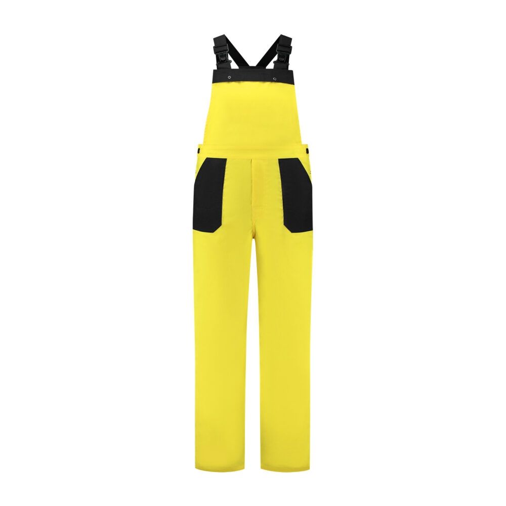 Tuinbroek polyester/katoen geel-zwart maat 58