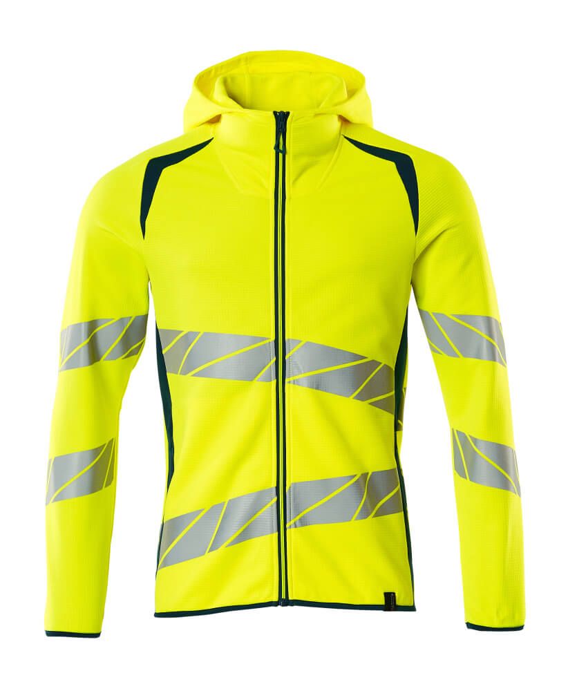 hi-vis geel/donkerpetrol