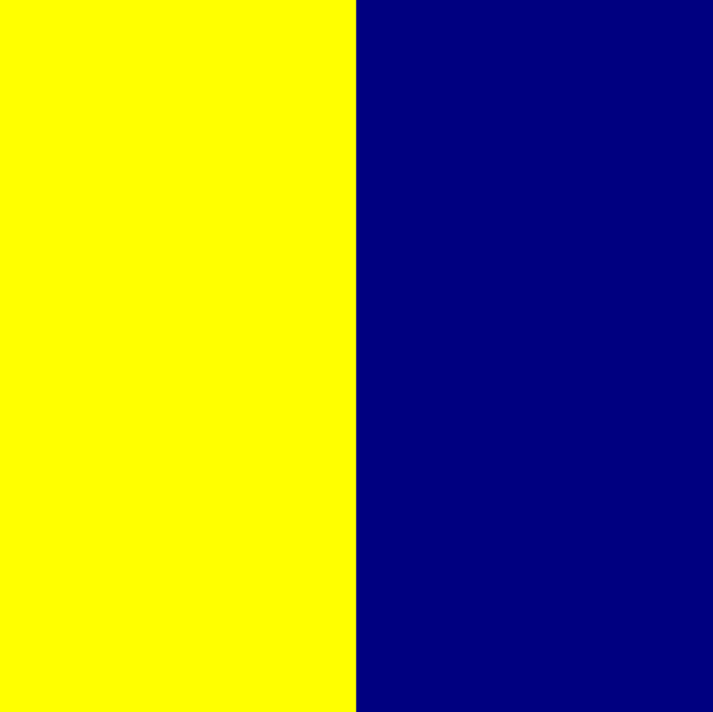 fluogeel/marineblauw