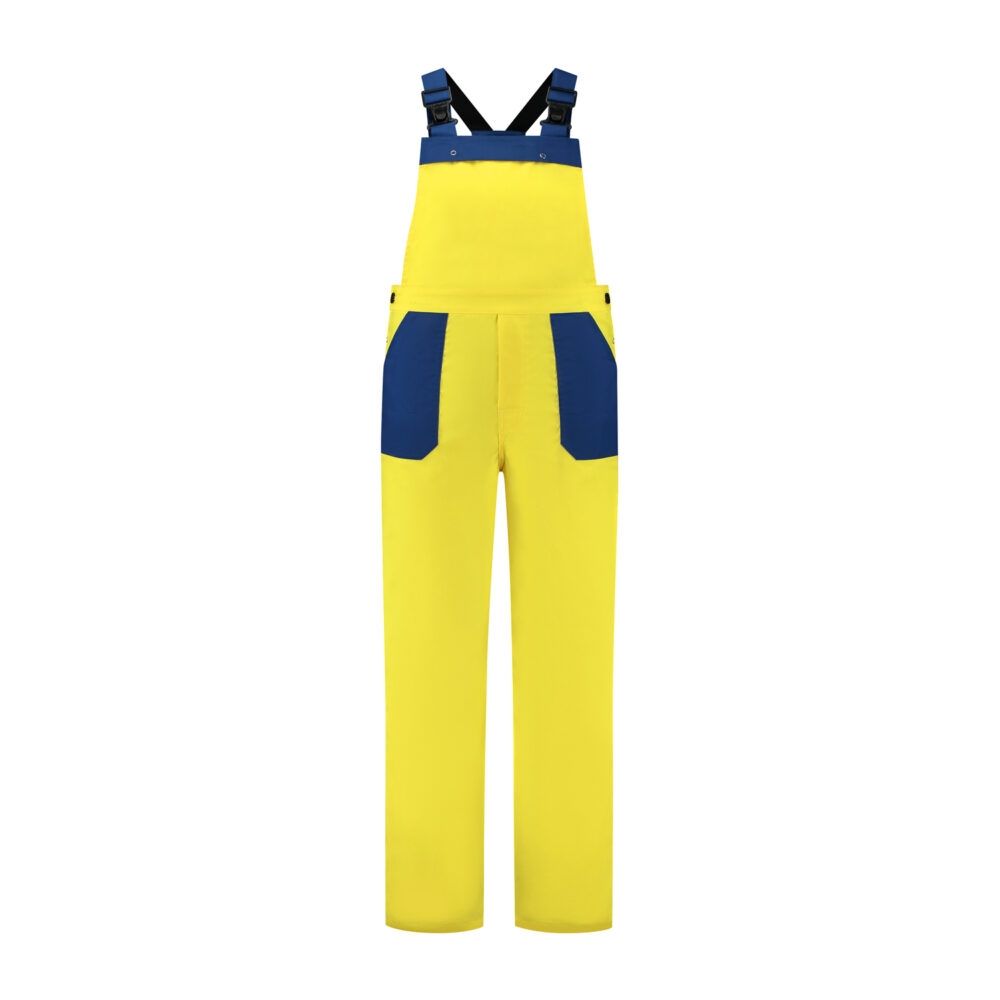 Tuinbroek polyester/katoen geel-zwart maat 58