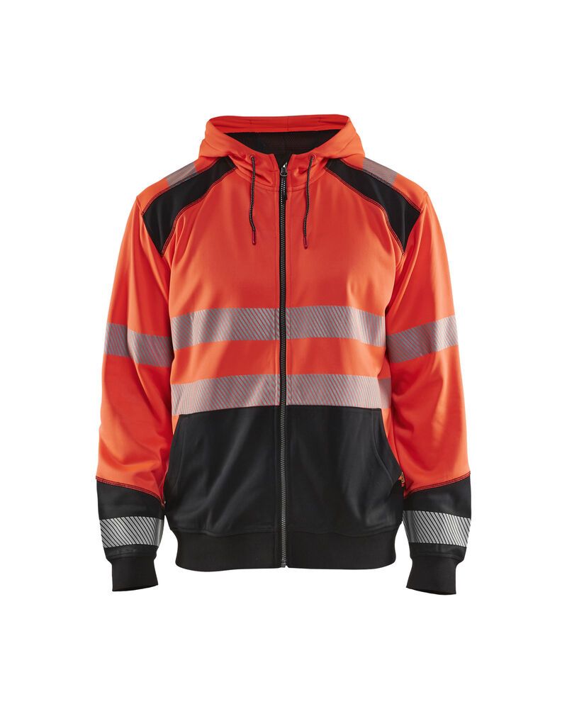 high vis rood/zwart
