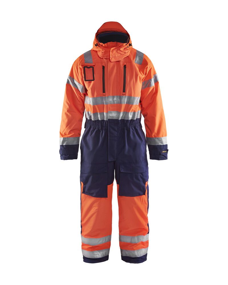 high vis oranje/marineblauw
